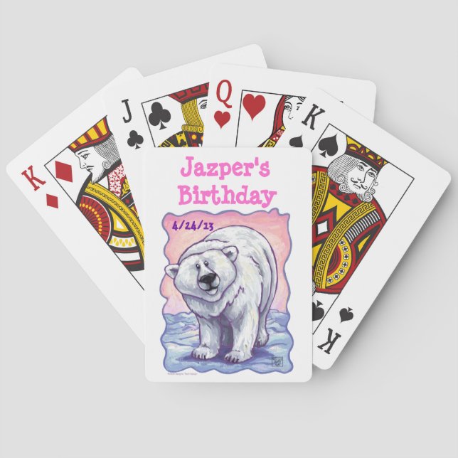 Polar Bear Party Centre Playing Cards (Back)