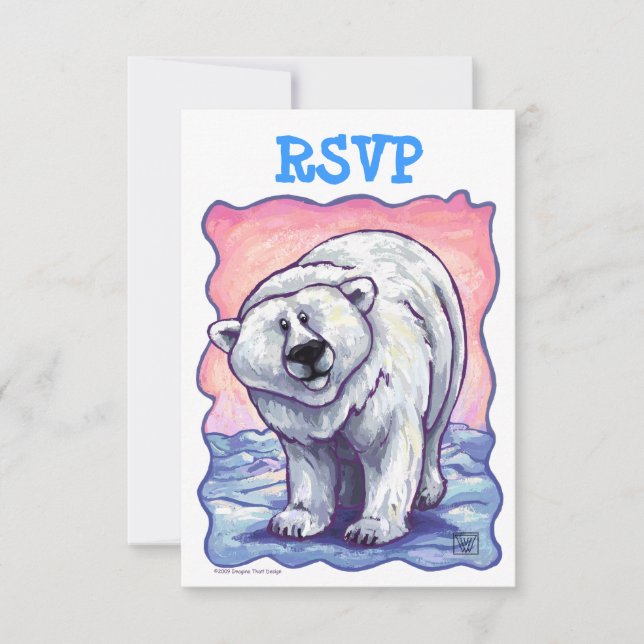 Polar Bear Party Centre RSVP Card (Front)