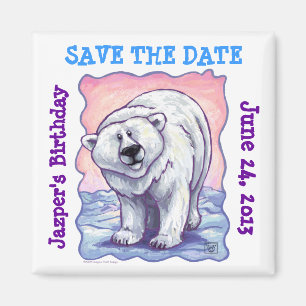 Polar Bear Party Centre Save the Date Magnet