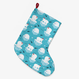 Polar Bear Party Large Christmas Stocking