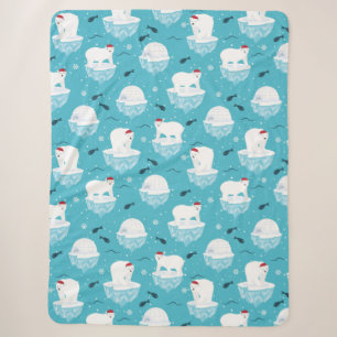 Polar Bear Party Sherpa Blanket