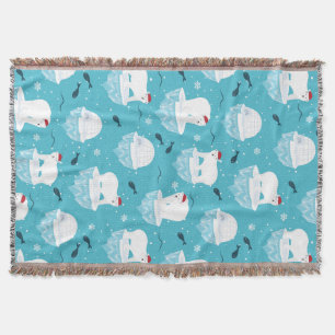 Polar Bear Party Throw Blanket