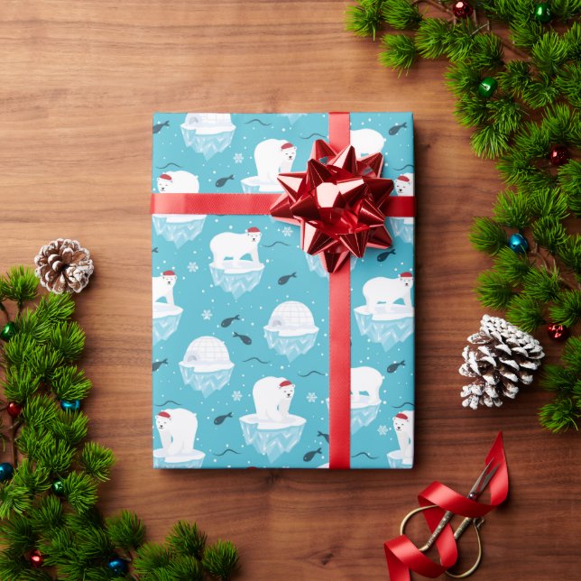 Polar Bear Party Wrapping Paper (Holiday Gift)