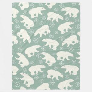 Polar Bear pattern Fleece Blanket