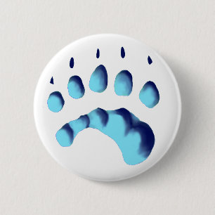 Polar Bear Paw Print 6 Cm Round Badge