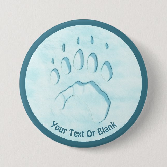 Polar Bear Paw Print 7.5 Cm Round Badge (Front)