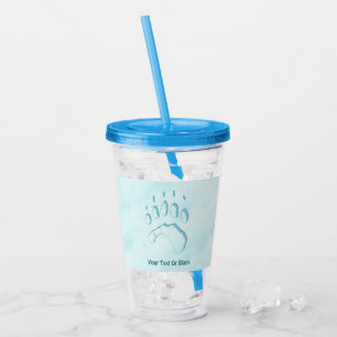 Polar Bear Paw Print Acrylic Tumbler