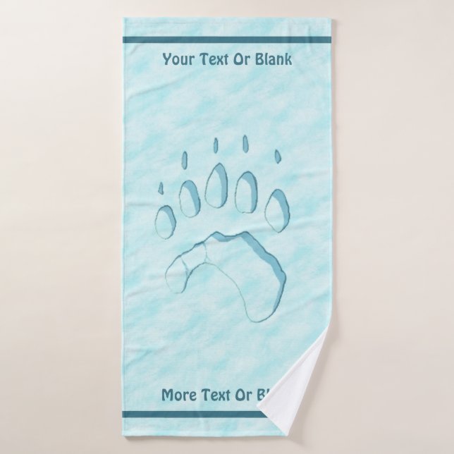 Polar Bear Paw Print Bath Towel (Bath Towel)