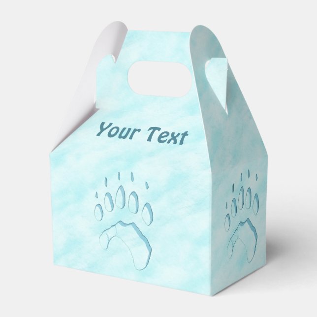 Polar Bear Paw Print Favour Box (Front Side)