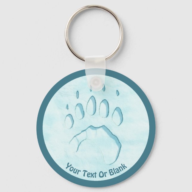 Polar Bear Paw Print Key Ring (Front)