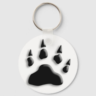 Polar Bear Paw Print Key Ring