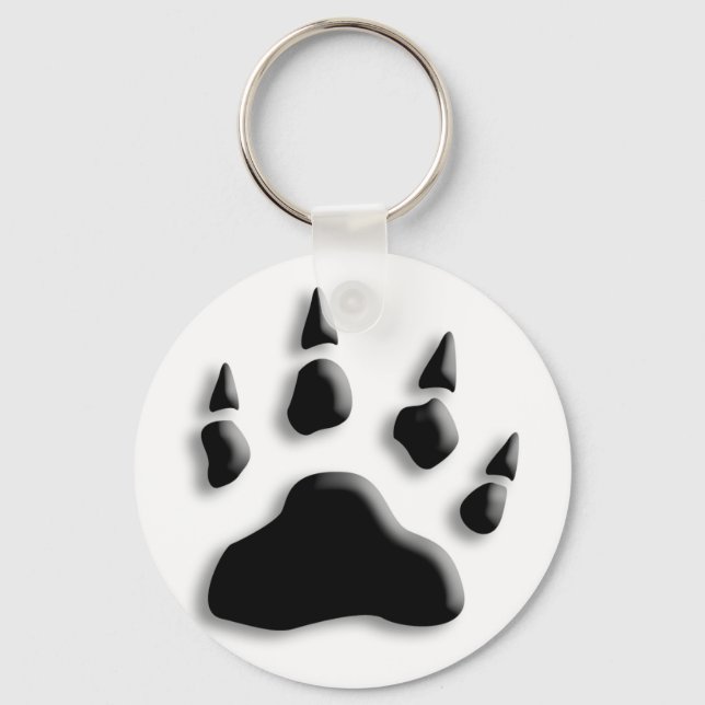 Polar Bear Paw Print Key Ring (Front)