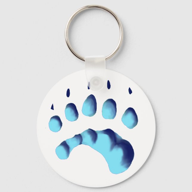 Polar Bear Paw Print Key Ring (Front)