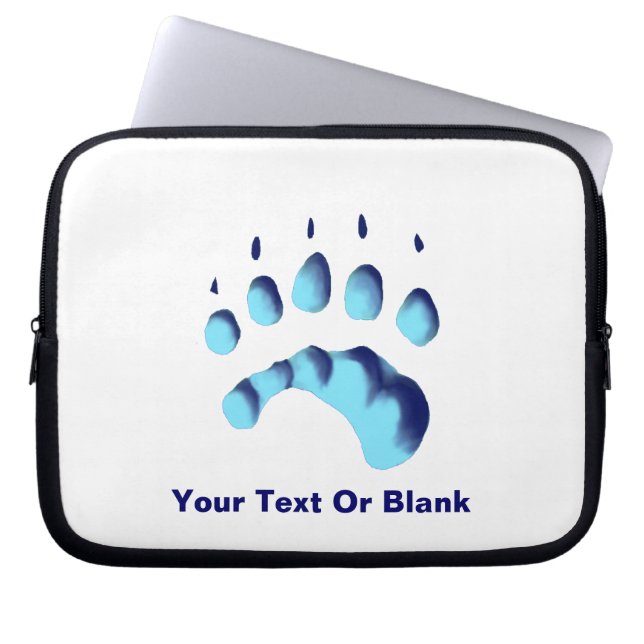 Polar Bear Paw Print Laptop Sleeve (Front)