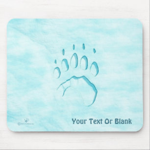 Polar Bear Paw Print Mouse Mat