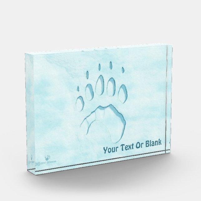 Polar Bear Paw Print Photo Block (Left)