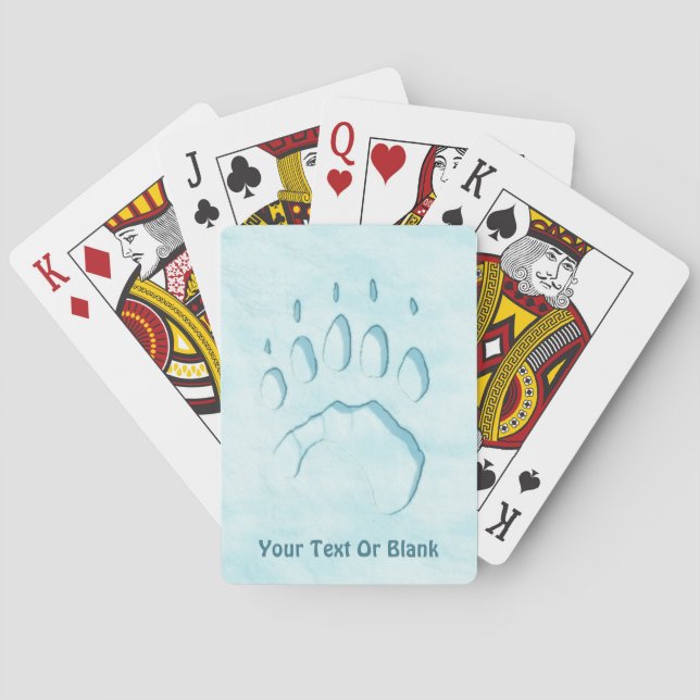 Polar Bear Paw Print Playing Cards (Back)