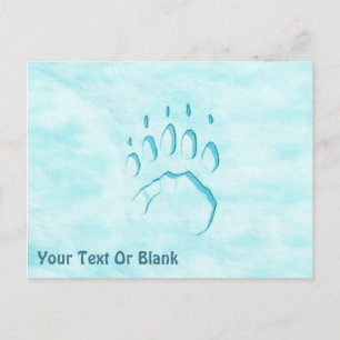 Polar Bear Paw Print Postcard
