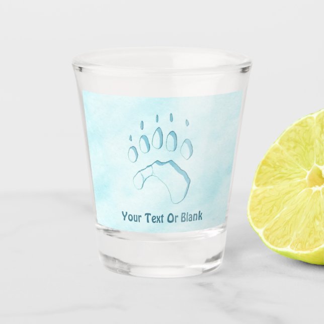 Polar Bear Paw Print Shot Glass (Front)