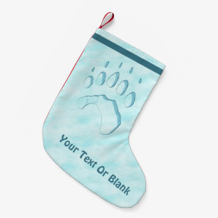Polar Bear Paw Print Small Christmas Stocking