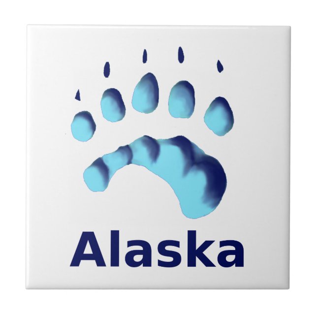 Polar Bear Paw Print Tile (Front)