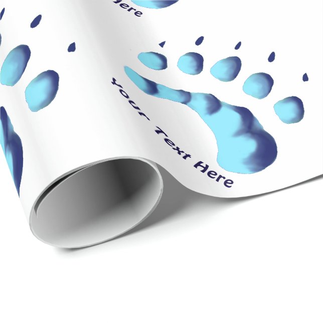 Polar Bear Paw Print Wrapping Paper (Roll Corner)