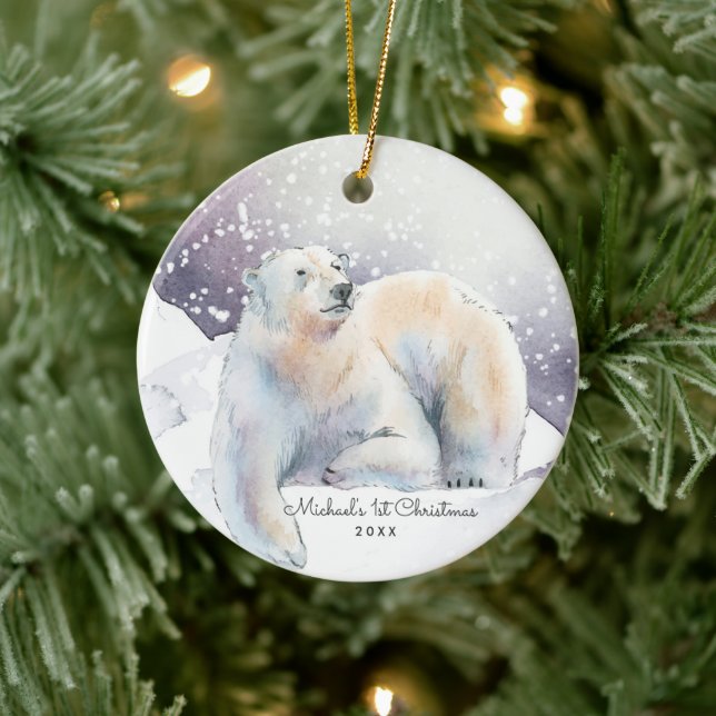 Polar Bear Personalised Christmas Ornament (Tree)