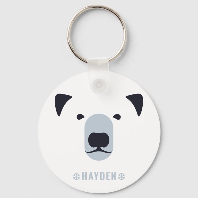 Polar Bear | Personalised Name Key Ring (Front)
