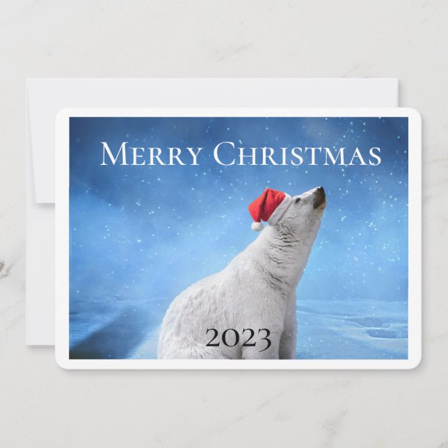 Polar Bear Photo Christmas Greeting Cards (Front)