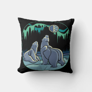Polar Bear Pillow Personalised Bear Art Pillow