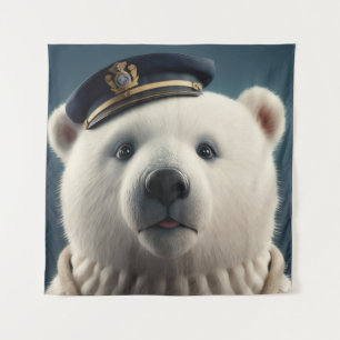 Polar Bear Pilot Captain Tapestry