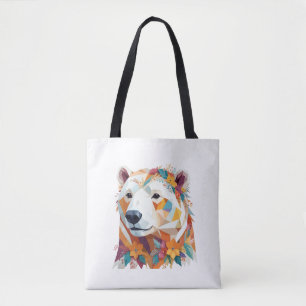 Polar Bear Playful Adorable Fun Animal Colourful  Tote Bag