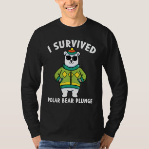Polar Bear Plunge I Survived Cool Graphic T-Shirt