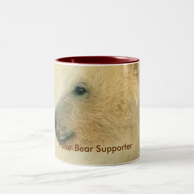 Polar Bear Portrait Collection Two-Tone Coffee Mug (Center)