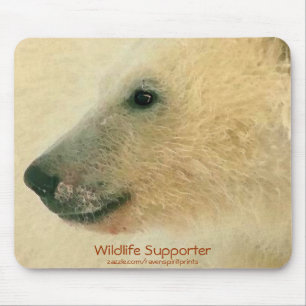 Polar Bear Portrait Mouse Mat