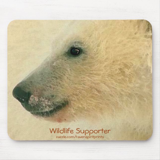 Polar Bear Portrait Mouse Mat (Front)