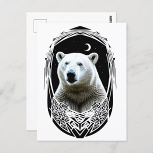 Polar bear portrait postcard