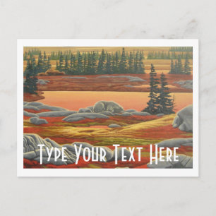 Polar Bear Postcard Autumn Bear Art Postcards