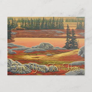 Polar Bear Postcard Autumn Bear Art Postcards