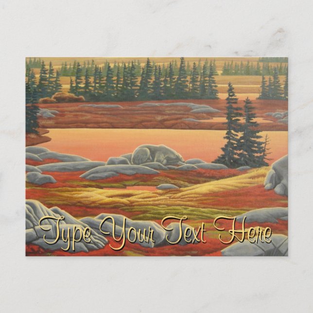 Polar Bear Postcard Autumn Bear Art Postcards (Front)