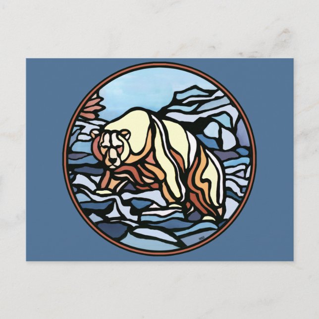 Polar Bear Postcard Native Bear Art Postcards (Front)