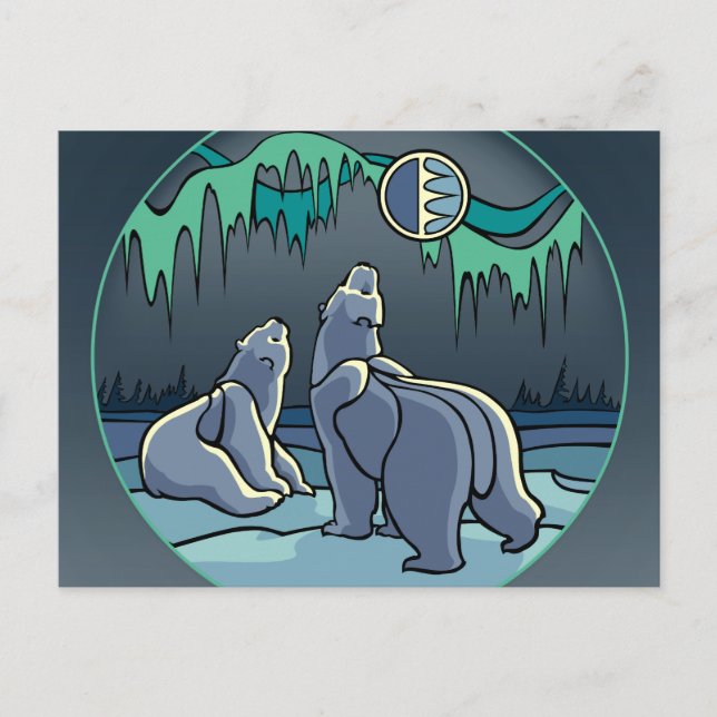 Polar Bear Postcard Native Bear Art Postcards (Front)