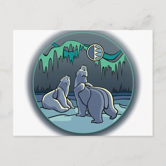 Polar Bear Postcard Native Bear Art Postcards (Front)