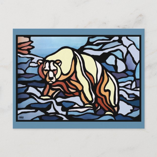 Polar Bear Postcard Native Bear Art Postcards (Front)