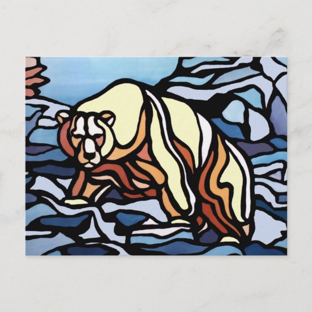 Polar Bear Postcard Native Bear Art Postcards (Front)