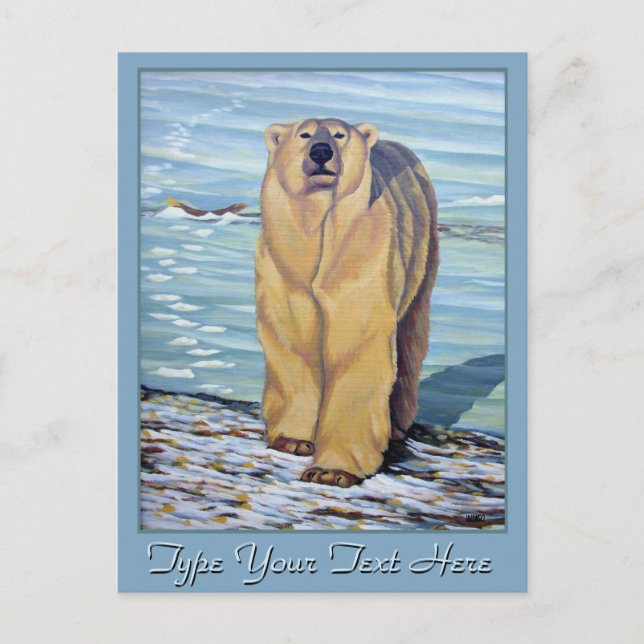 Polar Bear Postcard Polar Bear Art Postcards (Front)