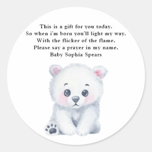 Polar bear - Prayer candle label