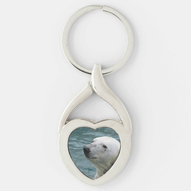 Polar Bear Profile Key Ring (Front)