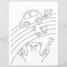 Polar Bear Rainbow Kids Colouring Page Paper Sheet