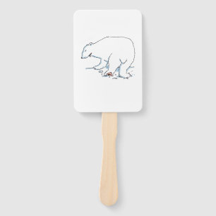 Polar Bear rectangle hand fans